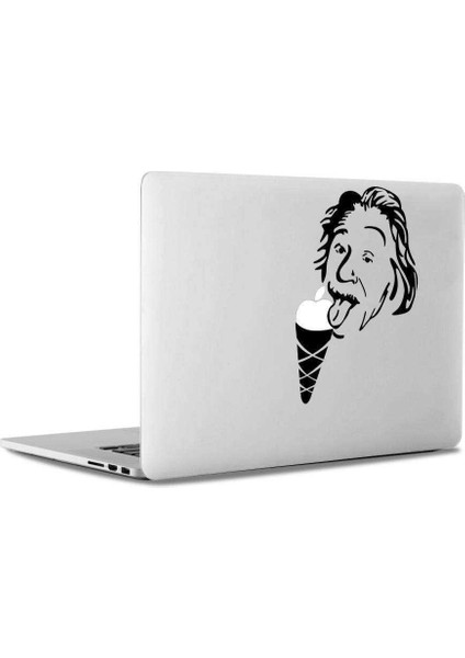 Albert Einstein Dondurma Mac Book Laptop Sticker, Etiket, Çıkartma