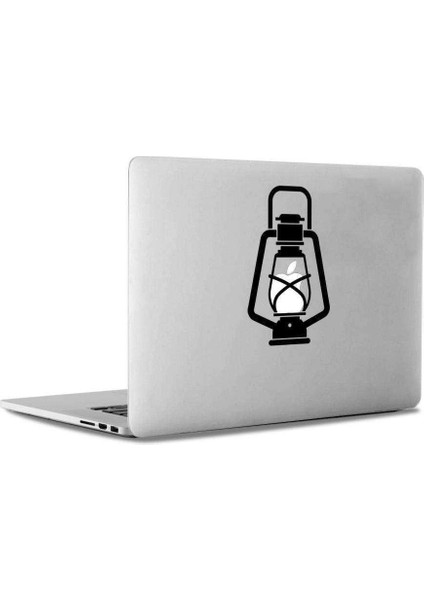 Nostaljik Gaz Lambası Siluet Mac Book Laptop Sticker, Etiket, Çıkartma