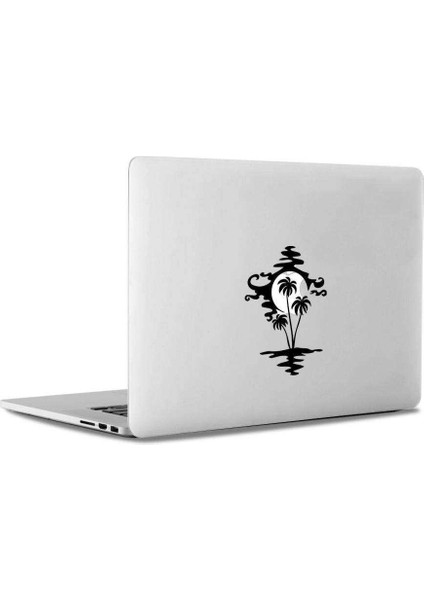 Palmiye Ağaçları Silueti Mac Book Laptop Sticker, Etiket, Çıkartma