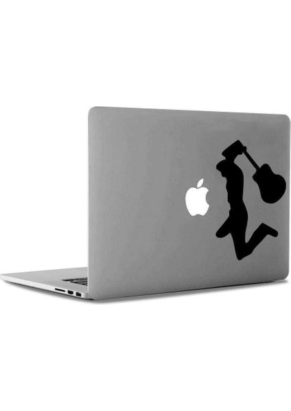 Hard Rock Gitar Parçalayan Mac Book Laptop Sticker, Etiket, Çıkartma