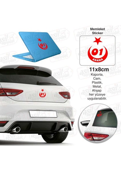 Adana Plaka 01 Ay Yıldız Kırmızı Sticker, Oto, Araba, Araç, Etiket, Aksesuar, Tuning, Modifiye, Arma