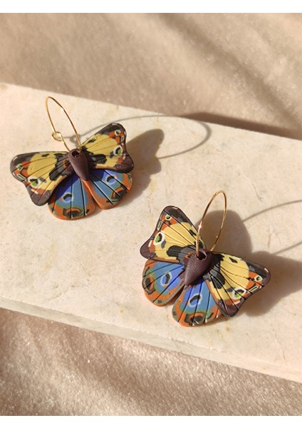 Polimerkikelyapımıkahverengikelebekkadın Küpe fiyatları