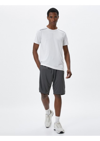 Spor Tişört Şerit Reflektörlü Bisiklet Yaka Kısa Kollu fiyatları