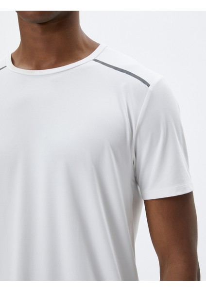 Spor Tişört Şerit Reflektörlü Bisiklet Yaka Kısa Kollu indirimleri