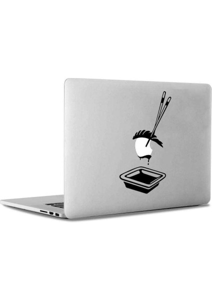 Sushi Suşi Siluet Mac Book Laptop Sticker, Etiket, Çıkartma
