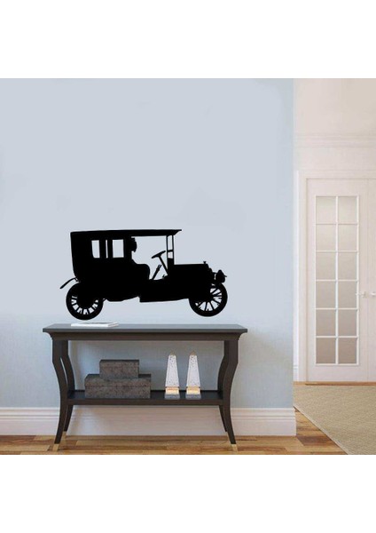 Eski Model Nostalji Klasik Araba Silüeti Duvar Sticker, Çıkartma
