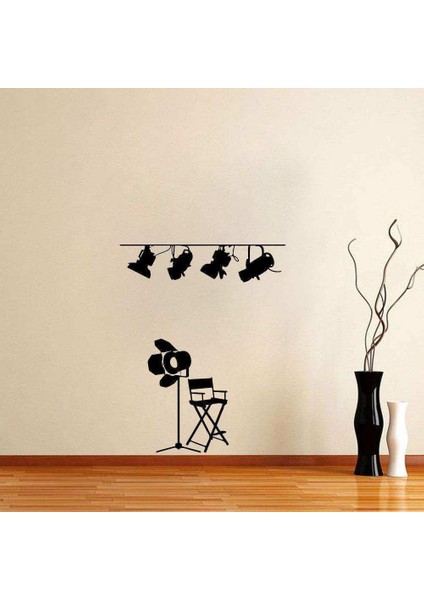 Set Malzemeleri-Yönetmen Koltuğu Silüet Dekoratif Duvar Sticker, Çıkartma, Etiket