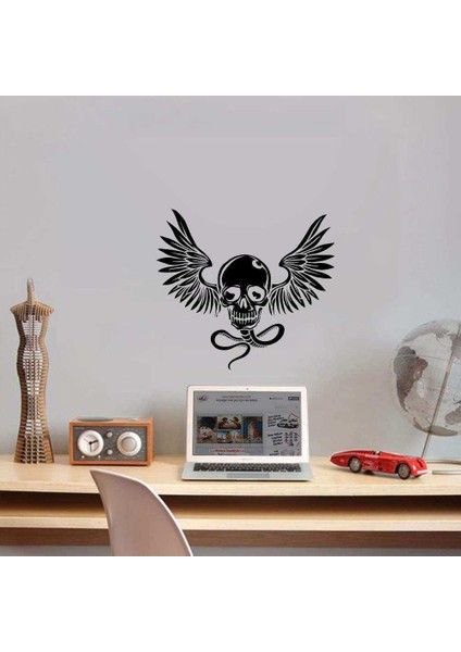 Ölüm Böceği Kurukafa Silüeti Dekoratif Duvar Sticker, Çıkartma, Etiket