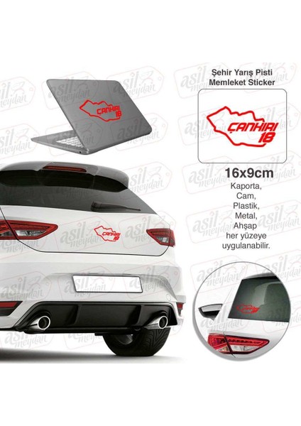 Çankırı Ili 18 Plaka Kodu Memleket Yarış Pisti Kırmızı Sticker - Oto Araba Etiket, Aksesuar, Tuning