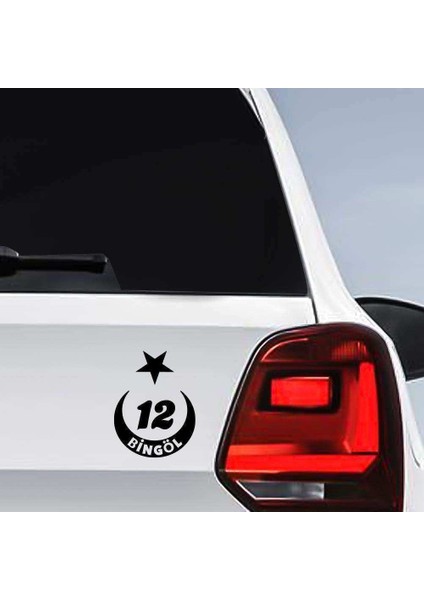Ay Yıldız Bingöl Plakası 12 Sticker, Oto, Araba, Araç, Etiket, Aksesuar