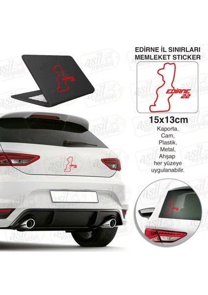 Edirne Ili 22 Plaka Kodu Memleket Kırmızı Yarış Pisti Sticker - Oto Araba Etiket, Aksesuar, Tuning