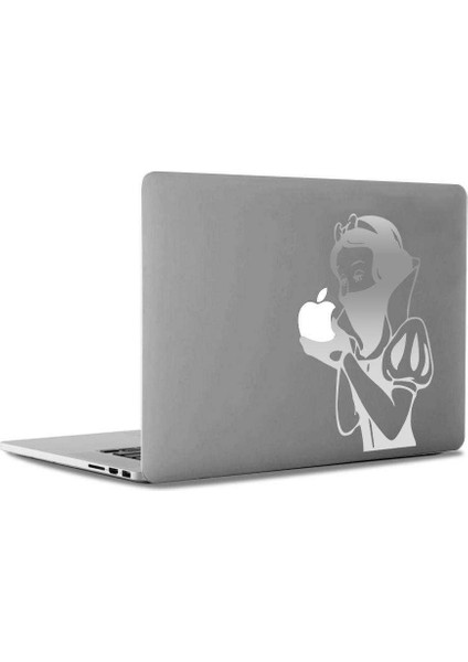 Maskeli Pamuk Prenses Mac Book Laptop Sticker, Etiket, Çıkartma Gümüş