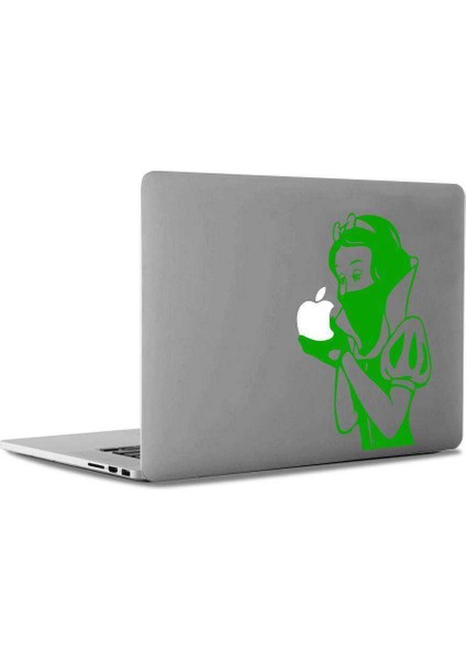 Maskeli Pamuk Prenses Mac Book Laptop Sticker, Etiket, Çıkartma Yeşil