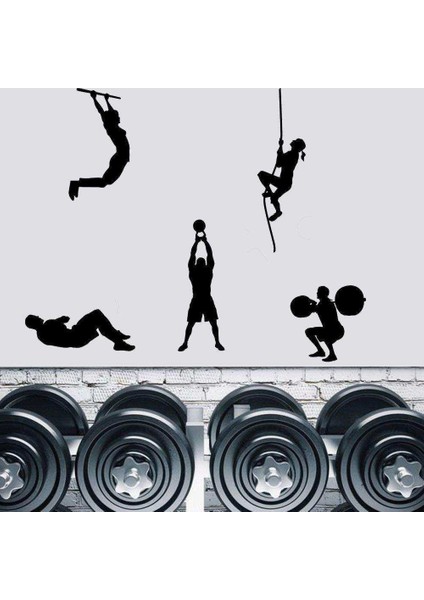 Atletik Sporcular Silüeti Dekoratif Duvar Sticker, Çıkartma, Etiket