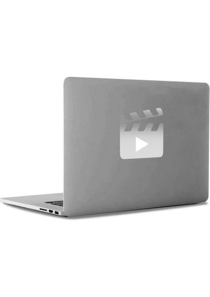 Yönetmen Klaket Play Mac Book Laptop Sticker, Etiket, Çıkartma Gümüş