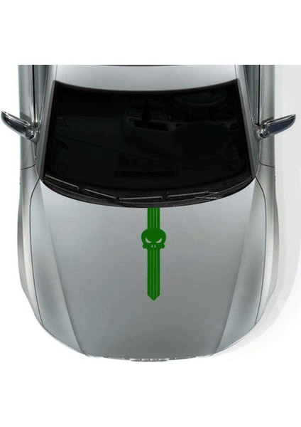 Kuru Kafa Sport Kaput Şerit Oto Sticker, Etiket, Araba, Aksesuar, Tuning, Modifiye Yeşil