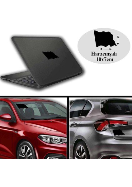Harzemşah Arma, Araba, Cam, Laptop Etiket Oto Sticker -Araç Aksesuar 10X7 cm