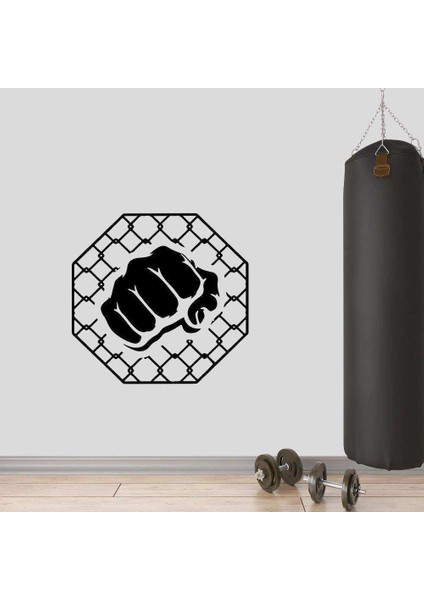 Tel Örgüyü Kıran Yumruk Dekoratif Duvar Sticker, Çıkartma, Etiket