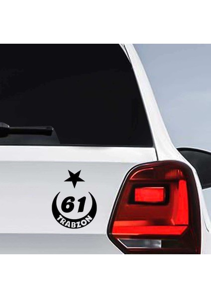 Ay Yıldız Trabzon Plakası 61 Sticker, Oto, Araba, Araç, Etiket, Aksesuar