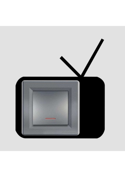 Tv Şeklinde Tasarım Priz Sticker Duvar Dekorasyon Çıkartma