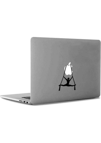 Yoga Fly Meditasyon Kadın Silueti Mac Book Laptop Sticker, Etiket, Çıkartma