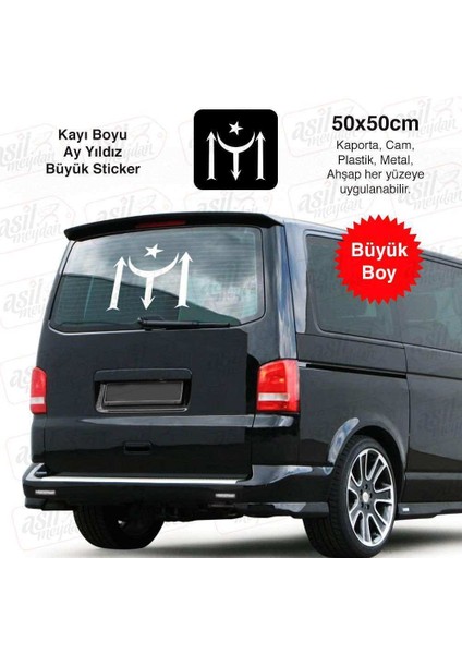 Kayı Boyu IYI Büyük Ay Yıldız Türkiye Beyaz Sticker, Oto Etiket, Aksesuar, Tuning, Modifiye, Arma