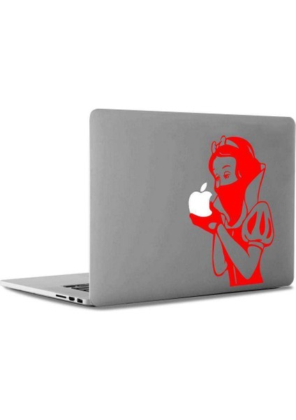 Maskeli Pamuk Prenses Mac Book Laptop Sticker, Etiket, Çıkartma Kırmızı