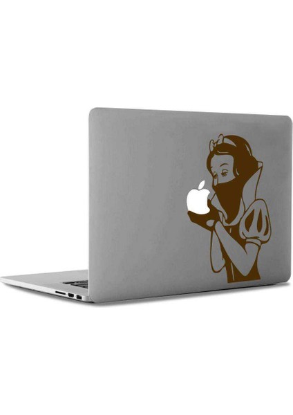 Maskeli Pamuk Prenses Mac Book Laptop Sticker, Etiket, Çıkartma Kahverengi