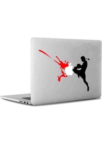 Kırmızı Siyah Kick Boks Mac Book Laptop Sticker, Etiket, Çıkartma