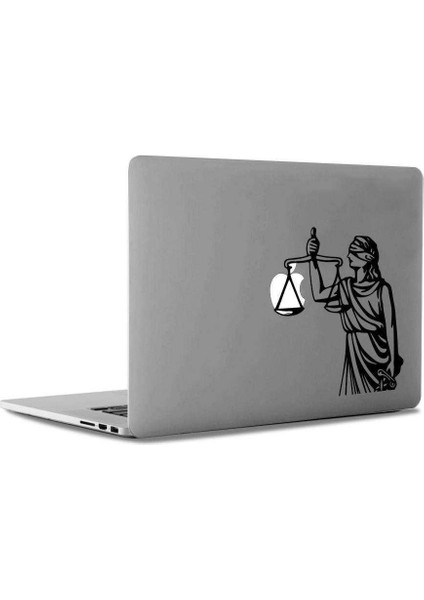Adalet Simgesi Mac Book Laptop Sticker, Etiket, Çıkartma Siyah