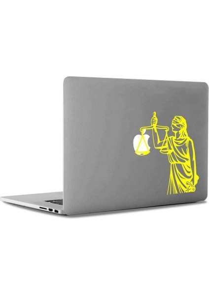 Adalet Simgesi Mac Book Laptop Sticker, Etiket, Çıkartma Sarı
