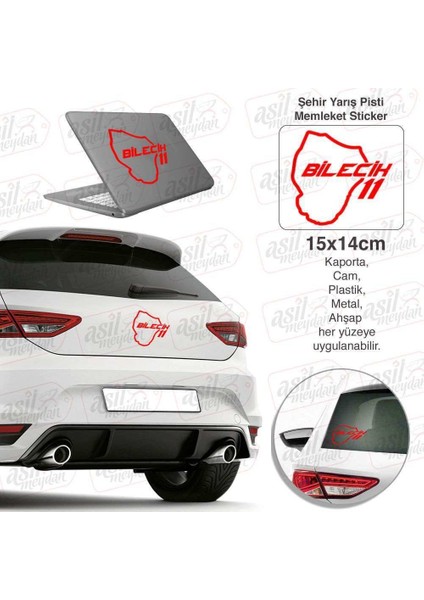 Bilecik Ili 11 Plaka Kodu Memleket Yarış Pisti Kırmızı Sticker - Oto Araba Etiket, Aksesuar, Tuning