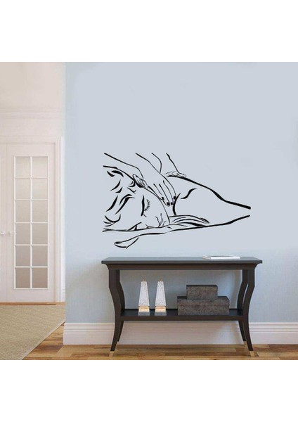 Masaj-Spa Silüeti Dekoratif Duvar Sticker, Çıkartma, Etiket