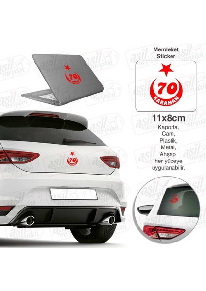 Karaman Plaka 70 Ay Yıldız Beyaz Sticker, Araba, Araç, Etiket, Aksesuar, Tuning, Modifiye, Arma
