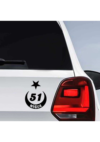 Ay Yıldız Niğde Plakası 51 Sticker, Oto, Araba, Araç, Etiket, Aksesuar