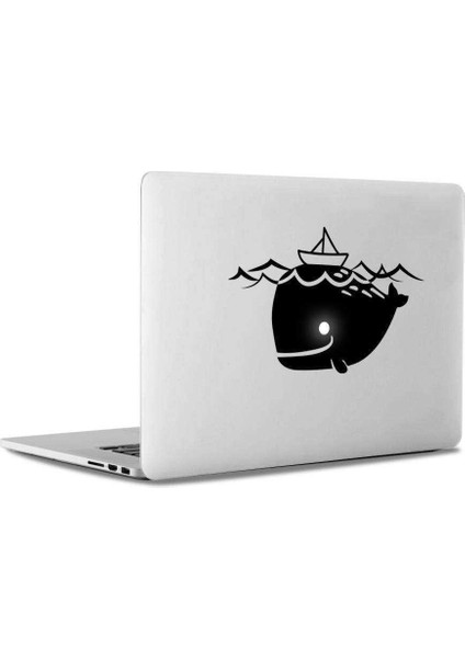 Sevimli Balina Apple Macbook, Pro Sticker Etiket Dekoratif Bilgisyar Çıkartması
