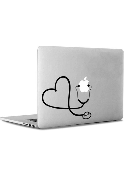Steteskop Tıp Doktor Mac Book Laptop Sticker, Etiket, Çıkartma