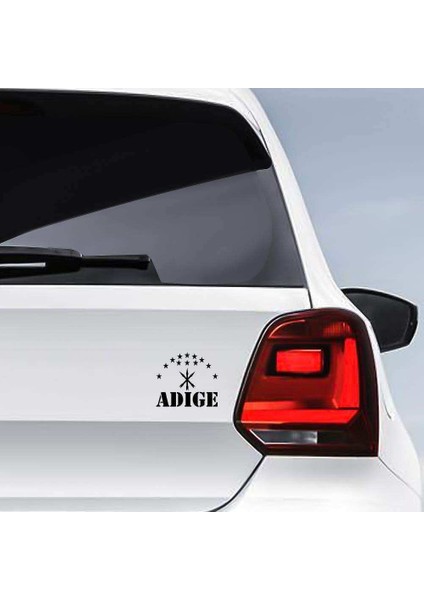 Adıge (Çerkez) 10X8 cm Etiket Araç Aksesuar - Oto Sticker -Kendinden Yapışkanlı Çıkartma