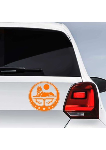 Çeçen Bayrak Amblemi Arması Sticker, Oto Etiket, Araç Çıkartma, Araba Tuning Aksesuar Turuncu