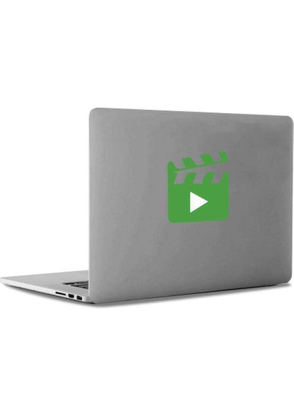 Yönetmen Klaket Play Mac Book Laptop Sticker, Etiket, Çıkartma Yeşil