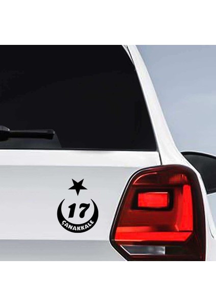 Ay Yıldız Çanakkale Plakası 17 Sticker, Oto, Araba, Araç, Etiket, Aksesuar