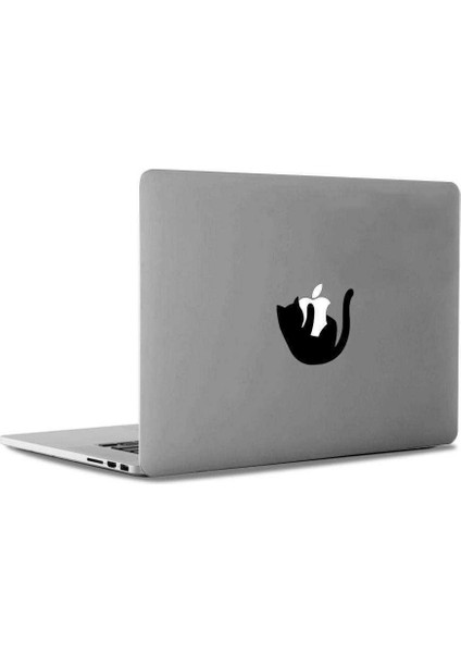 Elma Sever Tatlı Kedicik Mac Book Laptop Sticker, Etiket, Çıkartma