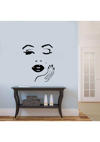 Göz Kırpan Marilyn Monroe Portre Silüeti Duvar Sticker, Çıkartma