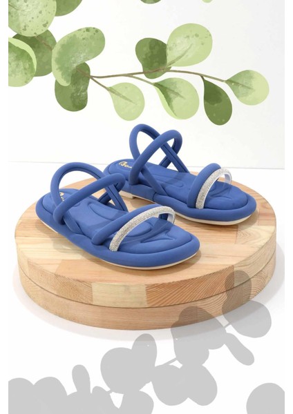Mavi Saten Kadın Sandalet K05362028038