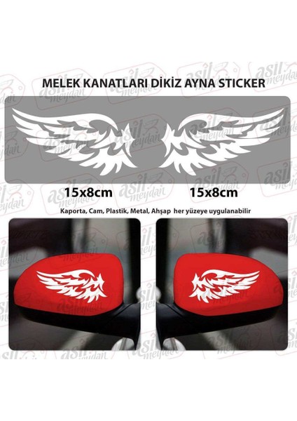 Melek Kanatları Dikiz Ayna Beyaz Sticker, Araba, Oto, Etiket, Tuning, Aksesuar, Modifiye, Arma,
