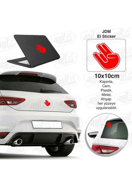 Jdm El Simgesi Kırmızı Sticker - Araç Oto Araba Etiket, Arma, Aksesuar, Modifiye, Tuning