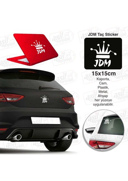 Jdm Kral Tacı Taç Beyaz Sticker - Araç Oto Araba Etiket, Arma, Aksesuar, Modifiye, Tuning