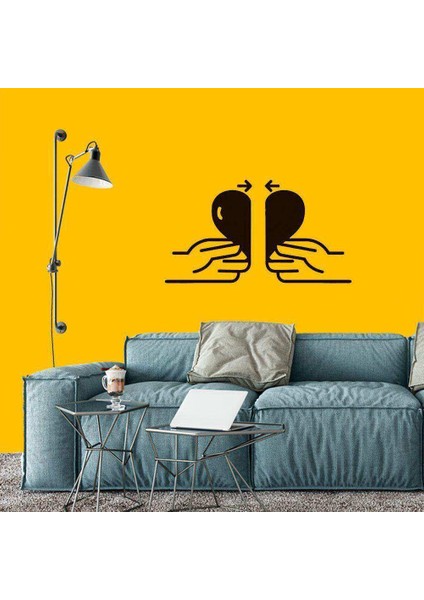 Ellerle Birleşen Kalpler Dekoratif Duvar Sticker, Çıkartma, Etiket