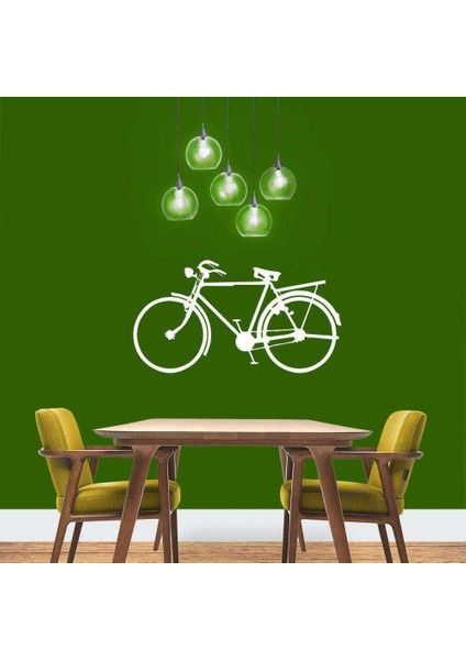 Eski Dönem Bisikleti Dekoratif Duvar Sticker, Çıkartma, Etiket Kahverengi