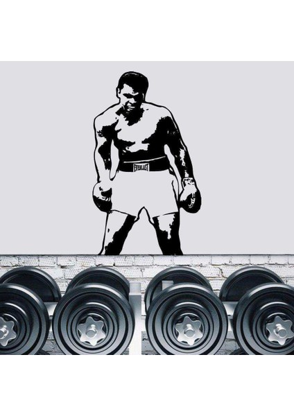 Muhammed Ali, Profesyonel Boksör Dekoratif Duvar Sticker, Çıkartma, Etiket Beyaz